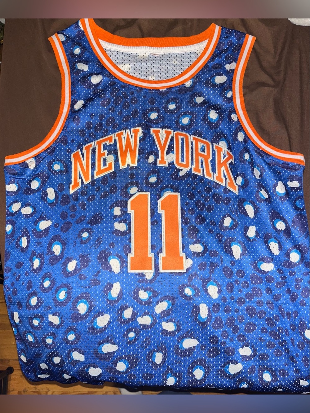 Jalen Brunson #11 Blue/Orange New York Knicks Sewn Basketball Jersey Men’s Large